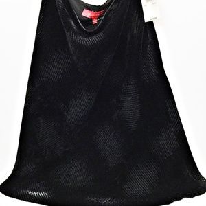 ANNE KLEIN Black Textured Velvet A-Line Skirt Sz 8